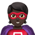 🦸🏿 superhero: dark skin tone display on Apple